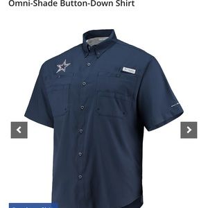 Men’s Dallas Cowboys Columbia Navy Omni Shade Buttun Down shirt size XL